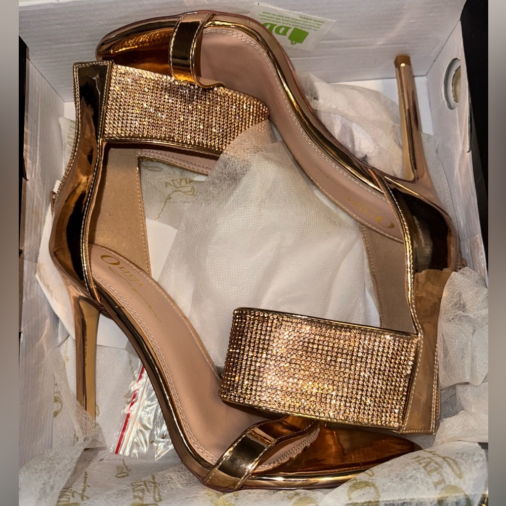 Rose Gold Embellished Heels